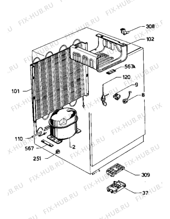 Взрыв-схема холодильника Zanussi ZPL9161 - Схема узла Cooling system 017